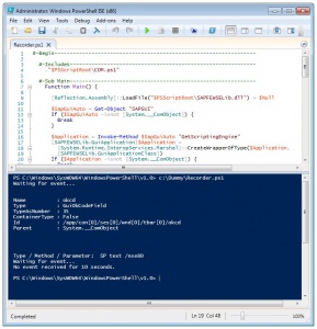 SAP GUI Scripting Recorder in Windows PowerShell